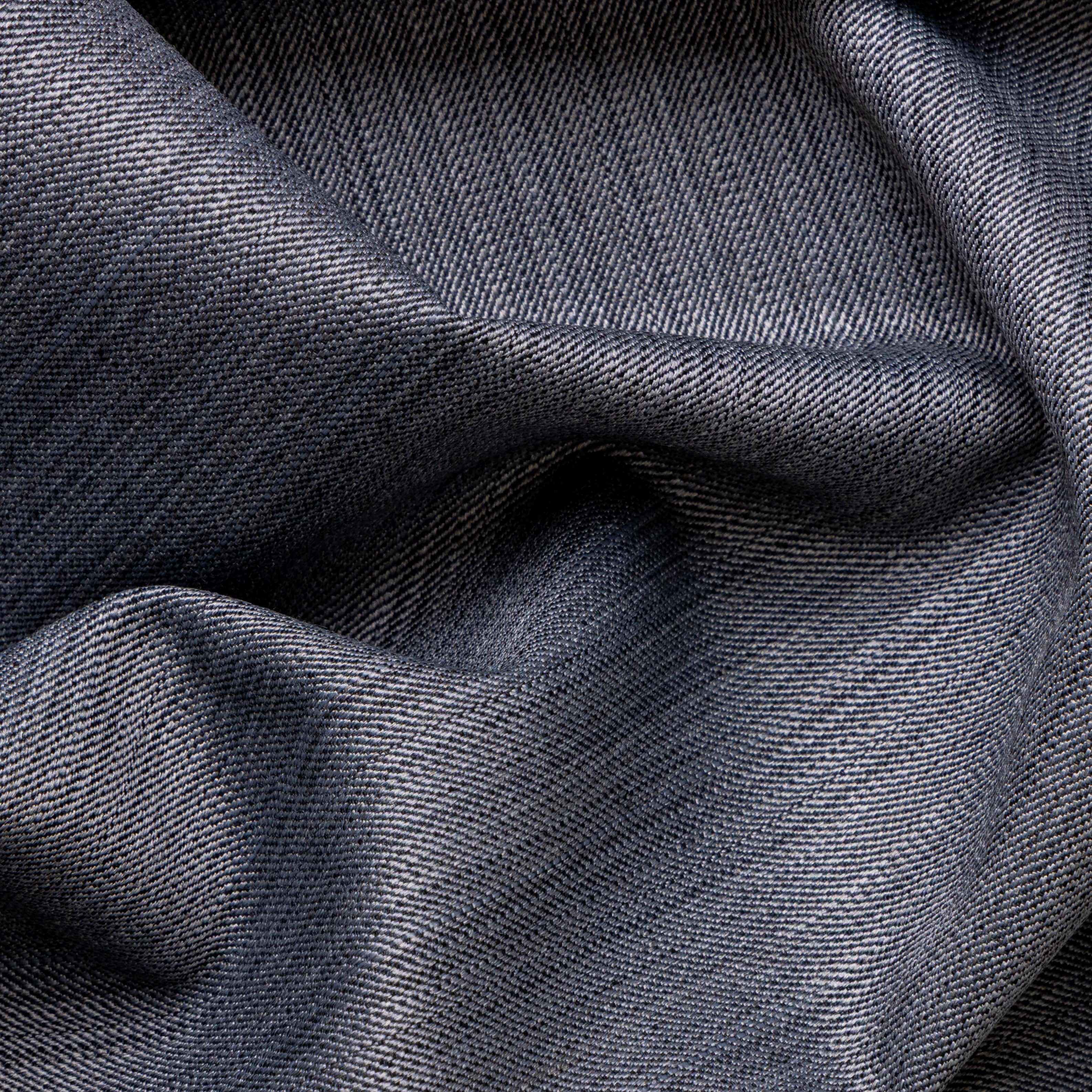 Grey Navy Two-Tone Twill Fabric