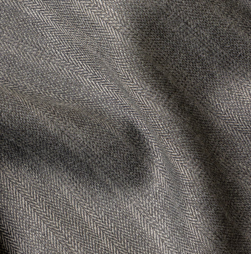 Grey Chunky Herringbone Fabric