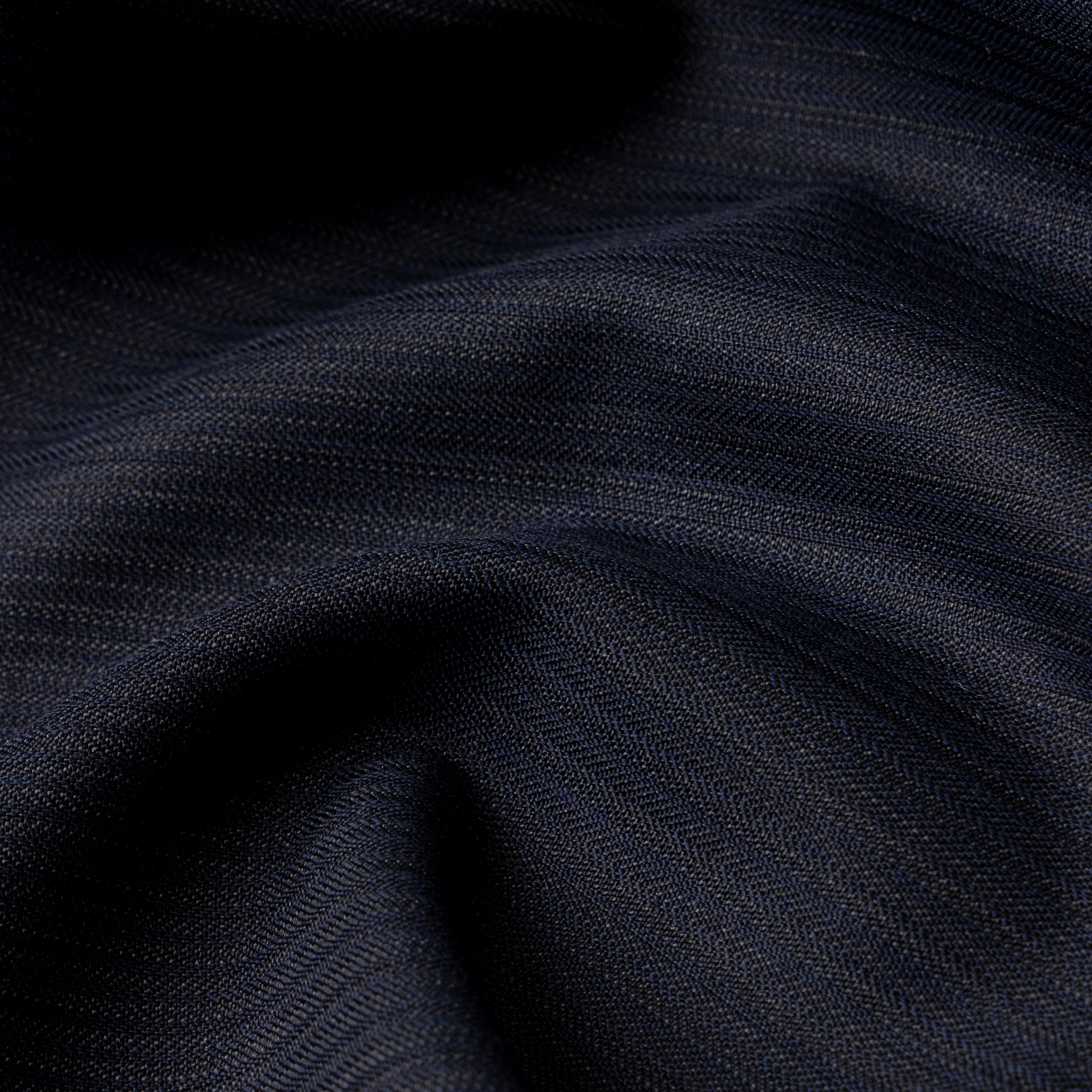 Navy Herringbone Drape Fabric