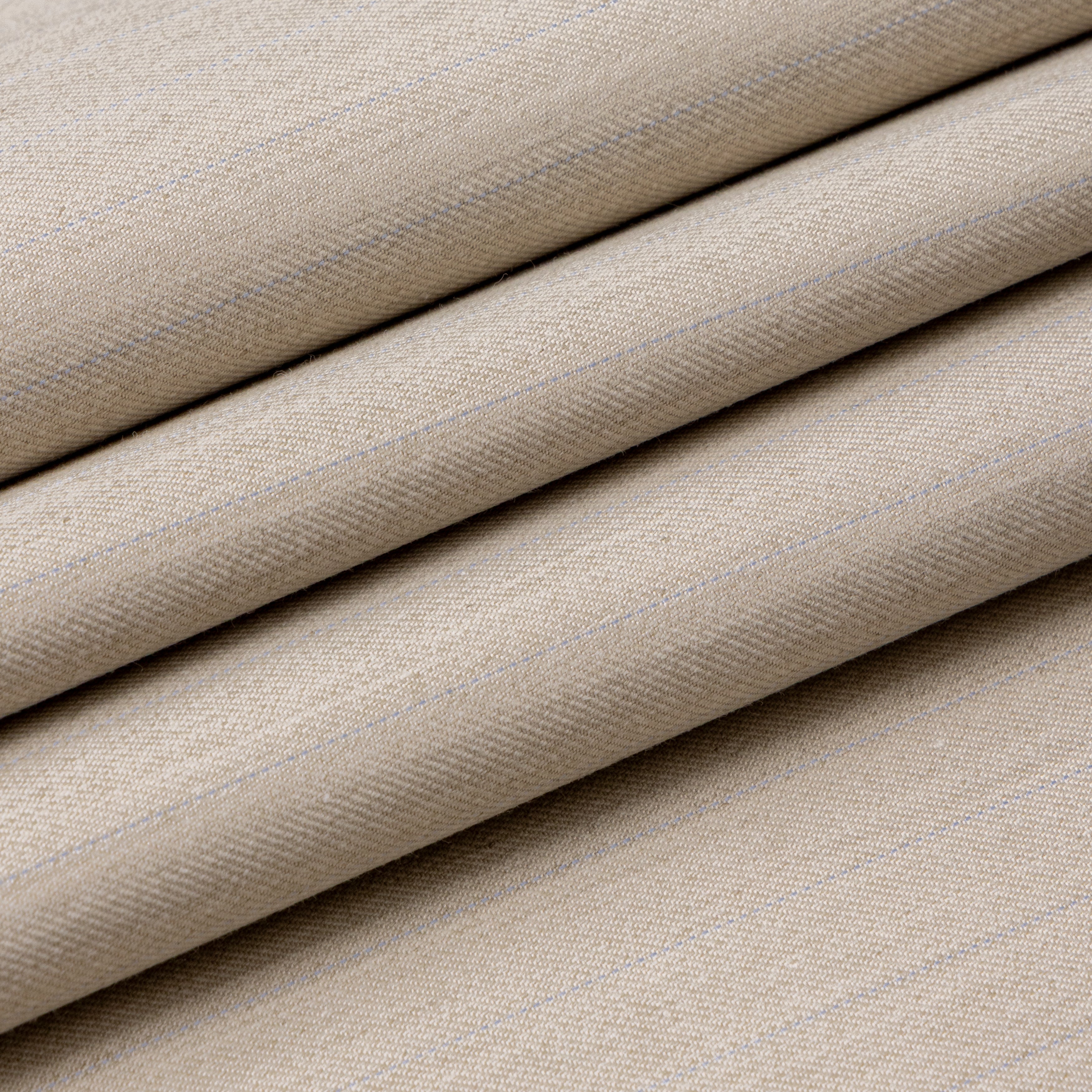 Beige Pinstripe Twill Fabric