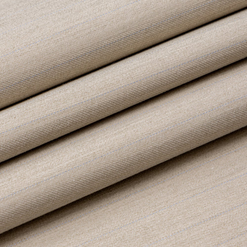 Beige Pinstripe Twill Fabric